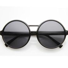 Large Womens Fashion Oversized Round Circle Sunglasses (Black) ...