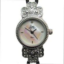 Limit Ladies Cocktail Watch Diamante Round 6723 Mother Of Pearl