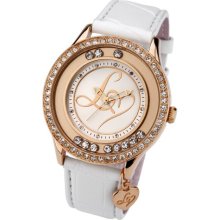 Lipsy Ladies Quartz Watch With Gold Dial Analogue Display And Gold Leather Strap Lp074