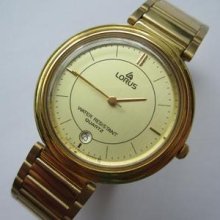 Lorus Gold Plated Case And Bracelet N.o.s Gents Watch Running