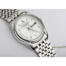 Lover's Commercial Casual Eyki Roman Day Date S/steel Quartz Men Wrist Watch