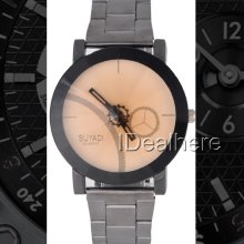 Lovers Wrist Watch Gear Pointer Red Or Black Quartz Watch For She And Him