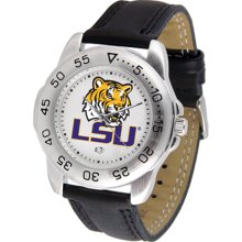 LSU Tigers wrist watch : LSU Tigers Men's Gameday Watch with Leather Band