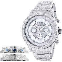 Luxurman Watches: Iced Out Mens Diamond Watch 1.25ct