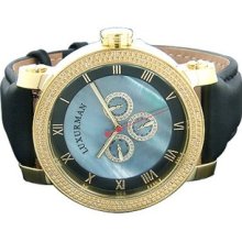 Luxurman Watches Mens VS Diamond Watch 0.18ct Blue