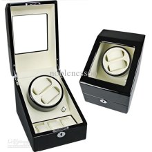 Luxury Alg Luxury Ebony 2 Automatic Watch Winder Display Box+3 Stora