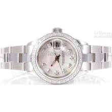 Luxury Ladies Silver Dial Steel Datejust Mop Diamond Dial Automatic