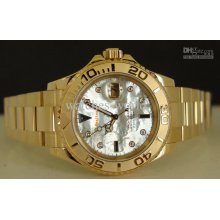 Luxury Lls Automatic Men Watch 40mm 18kt Gold Diamond Pearl Yachtmas