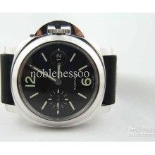 Luxury Mens Automatic Steel Black Dial Pam 104 Pam104 Rubber Strap W