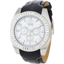 Marc Ecko E19501g1 Men's The Shady Leather Band Silver Dial Watch