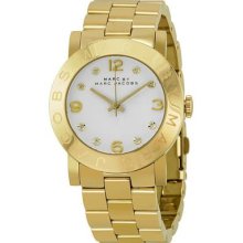 Marc Jacobs Amy White Dial Gold-tone Stainless Steel Ladies Watch Mbm3056