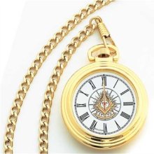Masonic Past Master Pocket Watches - Bulova Gold Tone Pocket Watch