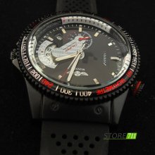 Men Automatic Mechanical 6-hand Wrist Watch Rubber Band