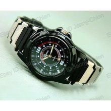 Men Lady Luxury Geneva Silicone Metal Band Quartz Cool Sports Wrist Watch W27