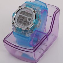 Men Women Waterproof Date Digital Display Led Electronic Sport Wrist Watch Blue