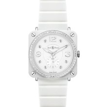 Mens Bell & Ross BR-S White Ceramic Phantom Diamonds Watch