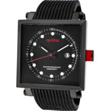 Men's Compressor2 Black Dial Black IP Square Case Black Silicone