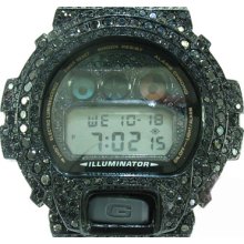 Mens Diamond Black Gold G-Shock Illuminator Case Watch DW-6900 20.00ct