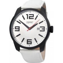 Mens Esprit Animate White Leather Quartz Fashion Es103842001 Dress Watch