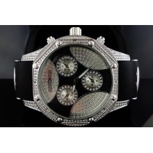 Mens Ice Maxx .12CT Genuine Diamond White Gold Fin Watch JoJo JoJino Joe Rodeo