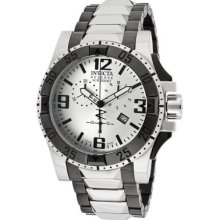 Mens Invicta Swiss Excursion Gun Metal & Stainless Steel White Dial Watch 10536