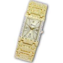 Men's Personalized Diamond Accent Gold-Tone Watch with Champagne Dial