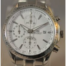 Mens Philip Watch Blaze Automatic Chronograph White Dial Steel Swiss Watch