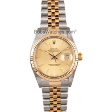 Men's Pre-Owned Rolex DateJust Stainless Steel and Gold 16013