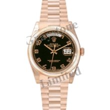 Men's Rolex Oyster Perpetual Day-Date Watch - 118205_BlkAP