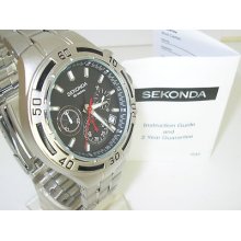 Mens Sekonda Stylish Sports 3 Sub Dial Chrono Watch 50m W/proof 3396 Rp Â£99.99