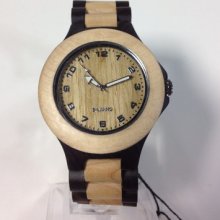 Mens Silvano Solid Wood Watch Tan And Mahogany X Large Lightweight Mtm03