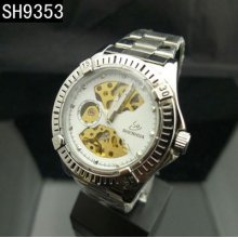 Mens Skeleton Automatic Selfwind Mechanical Watch Wristwatch Sh9353