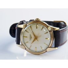 Mens Vintage Longines HoneyComb Dial GF Manual Wind Wrist Watch