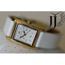 Michael Kors Mini Taylor White Saffiano Leather Gold Dial Women Watch Mk2268