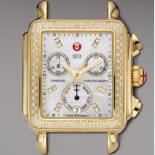 Michele Deco Day Diamond Head & Bracelet, Yellow Gold
