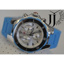 Michele Tahitian Bean Jelly Bean Large Swiss Beach Blue Watch Mww12f000049