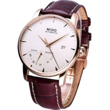 Mido Baroncelli Power Reserve Automatic Swiss Watch White Rose Gold M86053118