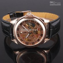 Min. Order 9pcs Rose-golden Case & Dial Automatic Mechanical Wri