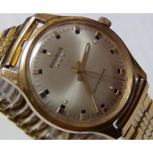 Mint 1960's Benrus Men's Gold Swiss Made 17Jwl Automatic Watch w/ Bracelet