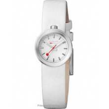 Mondaine Ladies Aura Watch -White Dial w/ Genuine Leather A666.30324.16SBA