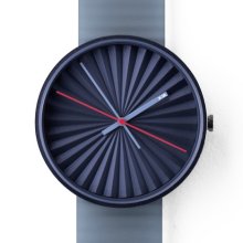 Nava Unisex Plicate Analog by Benjamin Hubert Stainless Watch - Blue Rubber Strap - Blue Dial - O460B