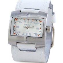 Nemesis Women's White Fantasy Leather Cuff Watch