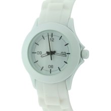 Neon-T Women's Quartz Watch With White Dial Analogue Display And White Silicone Strap Ne49/A