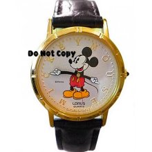 New Vintage Disney Lorus Mickey Mouse Pie Eye Watch Htf
