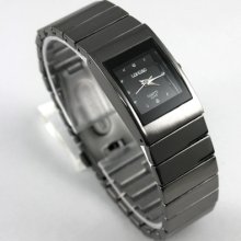 Nice Fashion Womens Lady Wrist Watch Black Steel Alloy Quartz