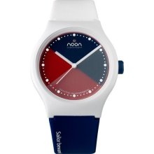 Noon Copenhagen Mens Kolors Plastic Watch - Two-tone Rubber Strap - Multicolor Dial - 33-046