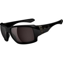 Oakley Big Taco Sunglasses - Polished Black Frame / Warm Grey Lens