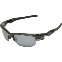 Oakley Fast Jacket Polarized Sunglasses Polished Black/Black Iridium Polarized-Persimmon, One Size