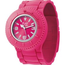Odm Flip Unisex Quartz Watch With Pink Dial Analogue Display And Pink Silicone Strap Pp001-03