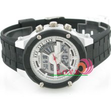 Ohsen Alarm Quartz Analog+digital T2 Display Stopwatch Waterproof Mens Watch
